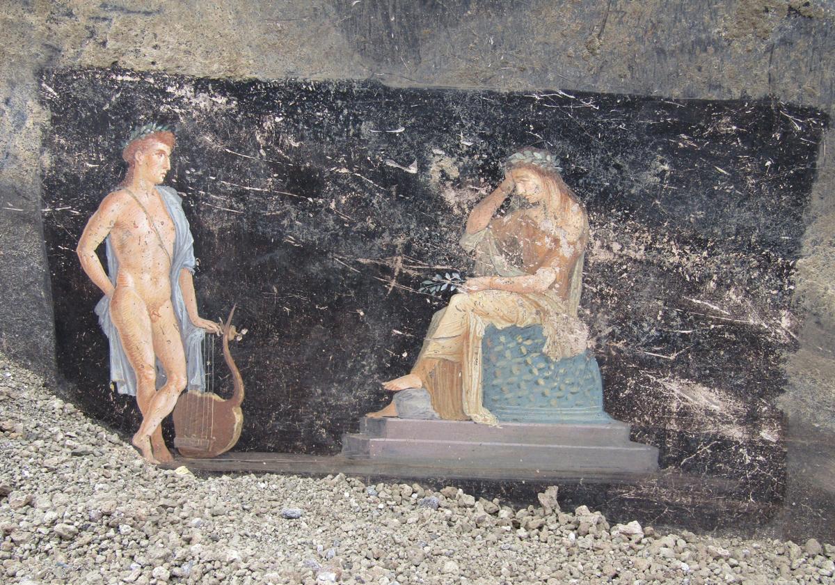 Descubren un lujoso salón de banquetes en Pompeya con frescos sobre la guerra de Troya