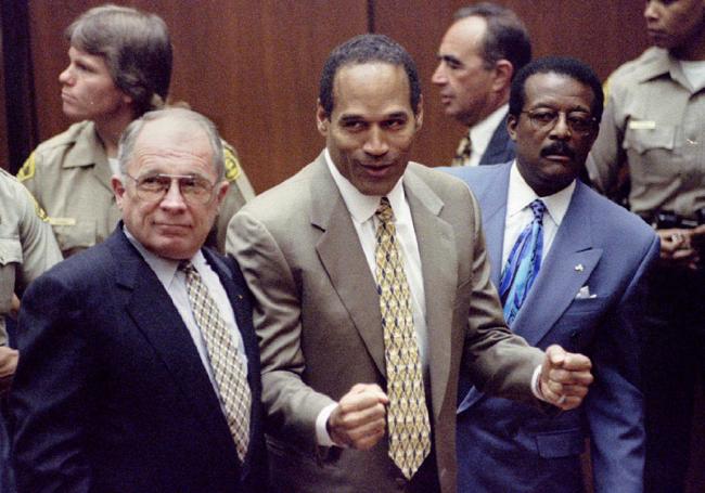 O. J. Simpson cuando el jurado lo declaró inocente del doble homicidio.