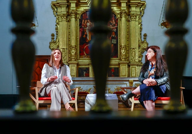 Portela y Alba, durante la presentación de Open House, este jueves en La Nau.