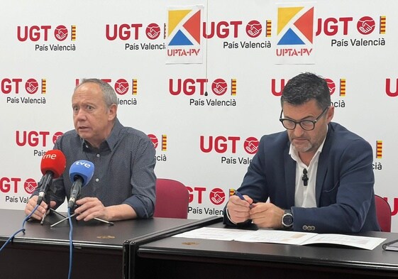 Ismael Sáez, secretario general de UGT-PV, y Eduardo Abad, presidente de UPTA España