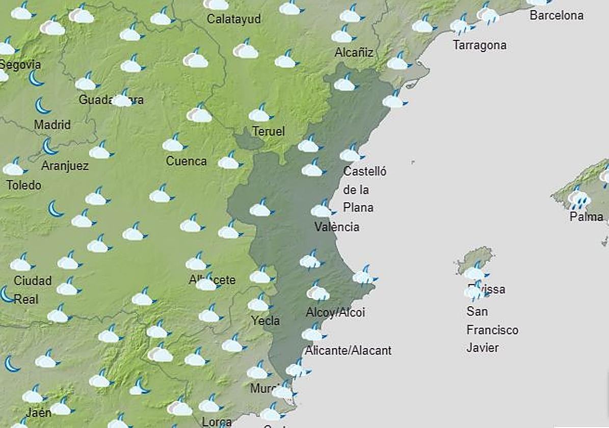 Mapa previsto para el martes 23 de abril.