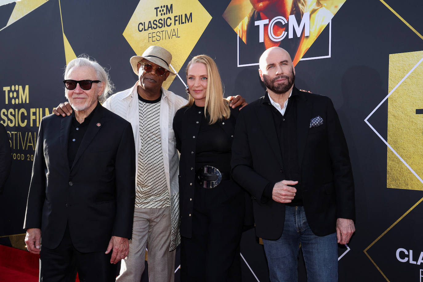 Harvey Keitel, Samuel L. Jackson, Uma Thurman y John Travolta