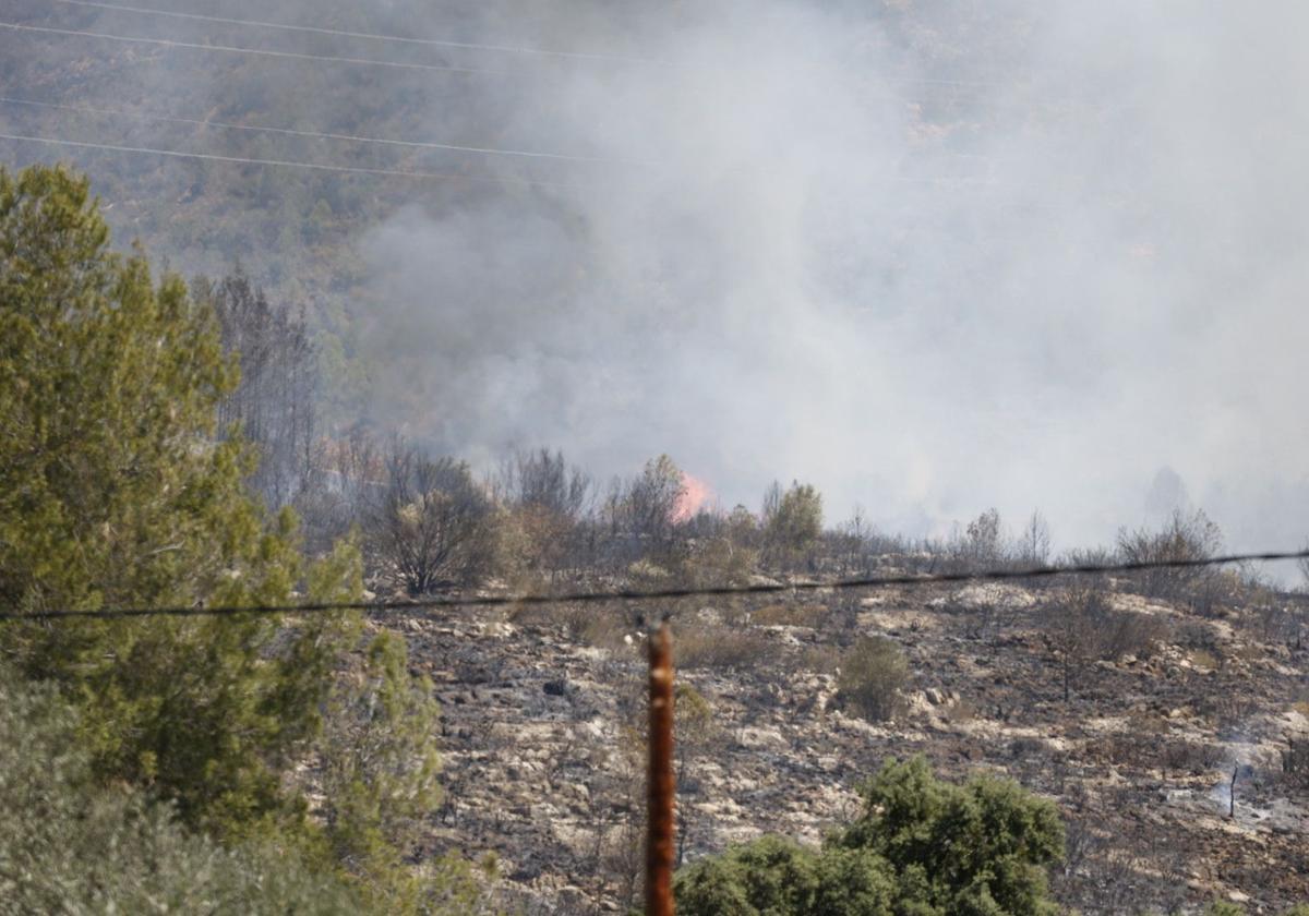 El incendio de Barxeta, en imágenes