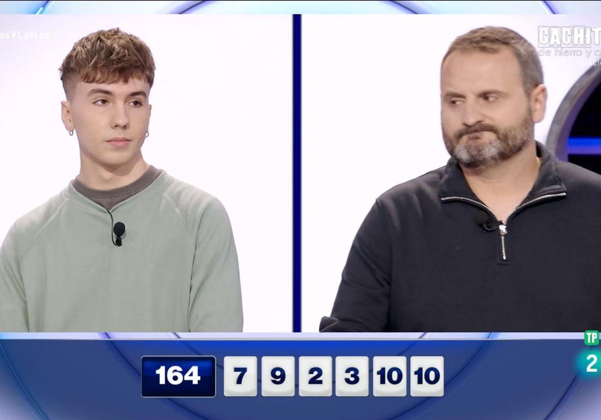 Álvaro y su contrincante, Javier, este martes en 'Cifras y Letras'.