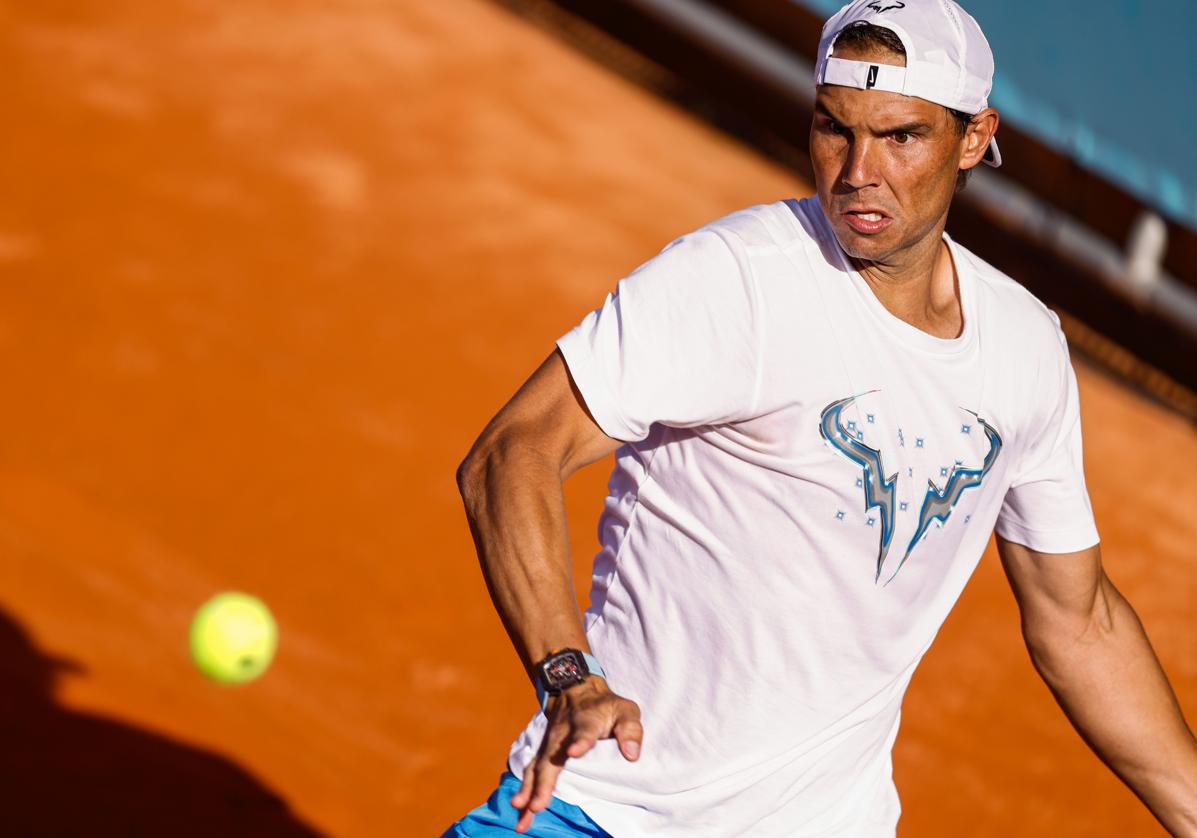 Nadal entrena este martes en Madrid.