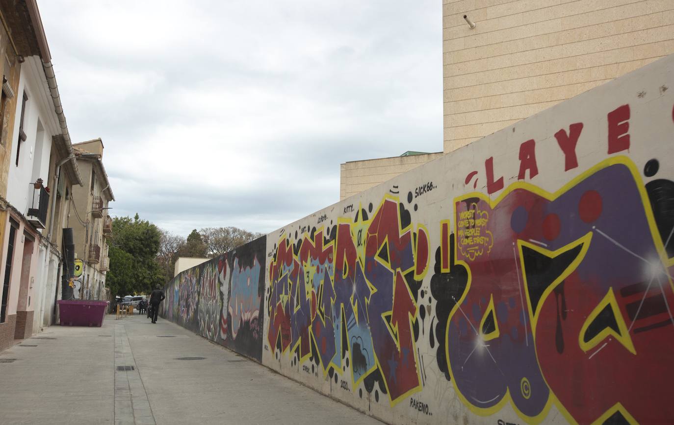 Fotos del Bellas Artes de Valencia, entre contenedores y grafitis