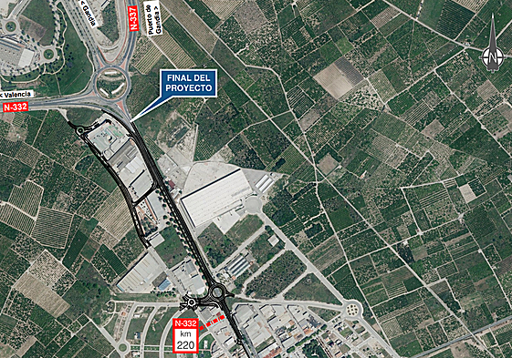 Proyecto previsto para la N-332 en Bellreguard.