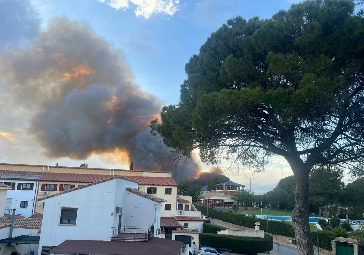 Imágenes del incendio en Riba-roja junto al Turia