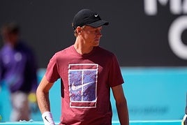 Sinner entrena en Madrid.