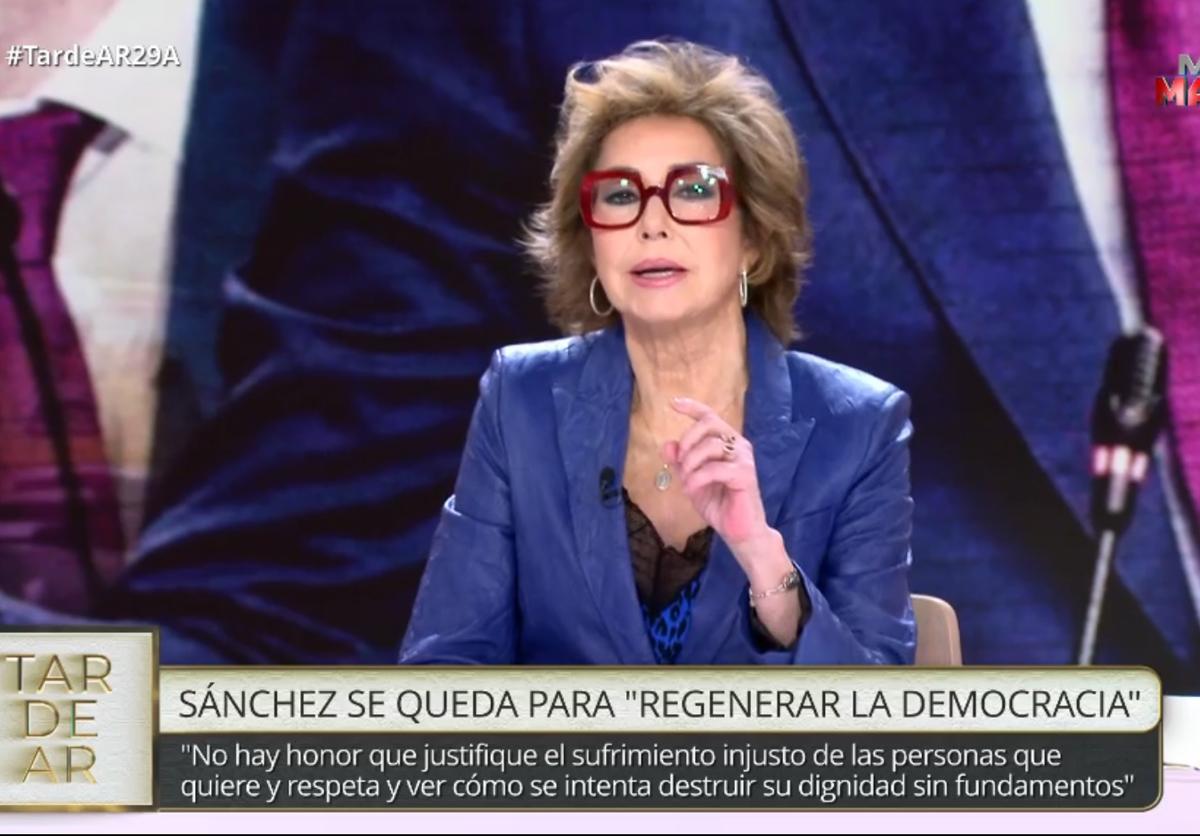 Ana Rosa Quintana, más tajante que nunca contra Pedro Sánchez