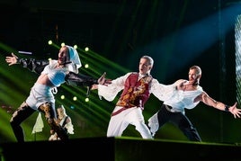 Baby Lasagna interpreta 'Rim Tim Tagi Dim' en el primer ensayo de la segunda semifinal en el Malmo Arena.