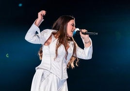 Iolanda interpreta 'Grito' en el primer ensayo de la segunda semifinal en el malmo Arena.