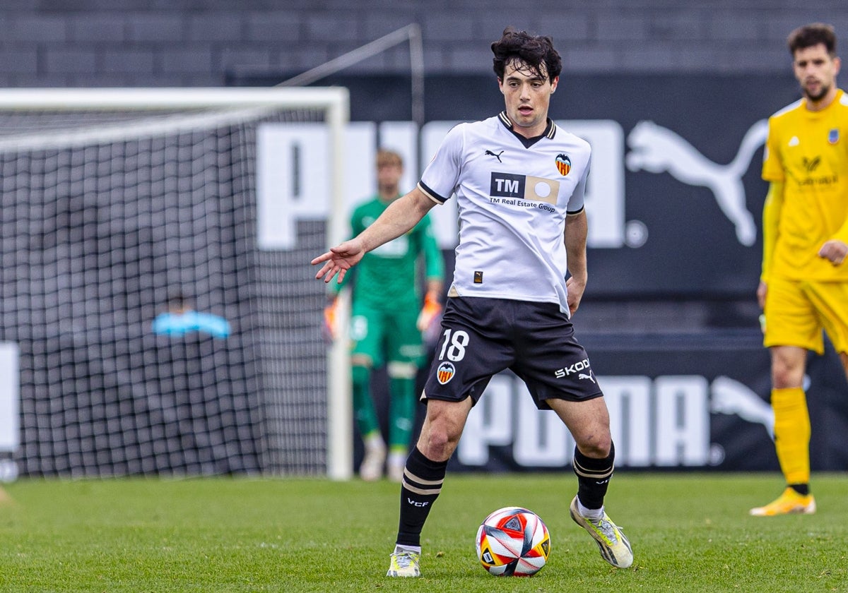 Gozálbez, en el partido del Mestalla contra el Formentera.