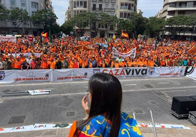 Federación de Caza durante la manifestación