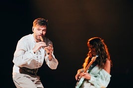 Ladaniva interpreta 'Jako' en el segundo ensayo de la segunda semifinal en el Malmö Arena.