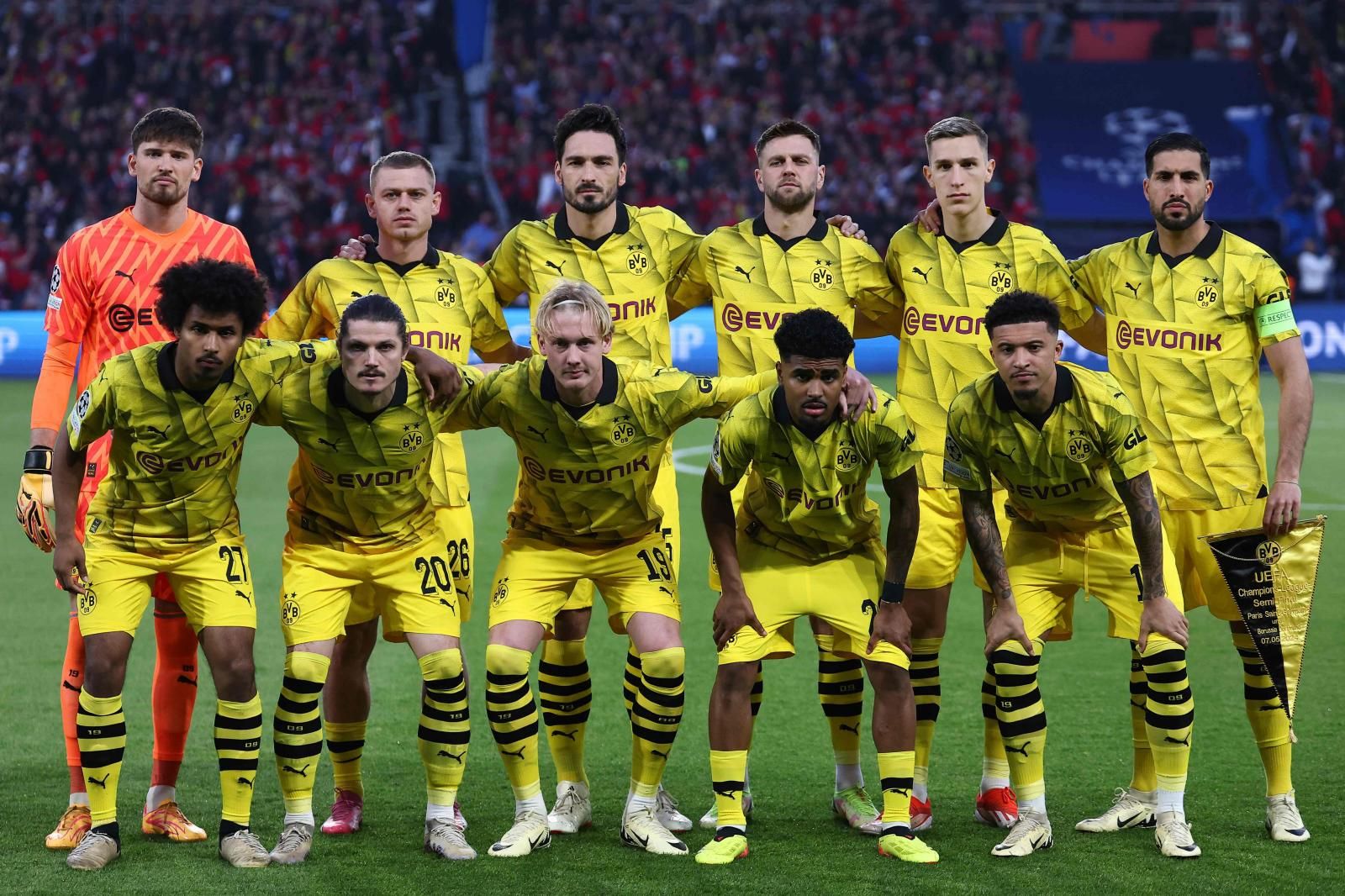 La alineación del Borussia Dormund, el 7 de mayo, frente al Paris Saint-Germain's.