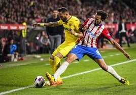 Morales, este martes, en el partido del Villarreal ante el Girona.