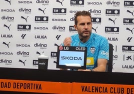 Rubén Baraja, durante la rueda de prensa.