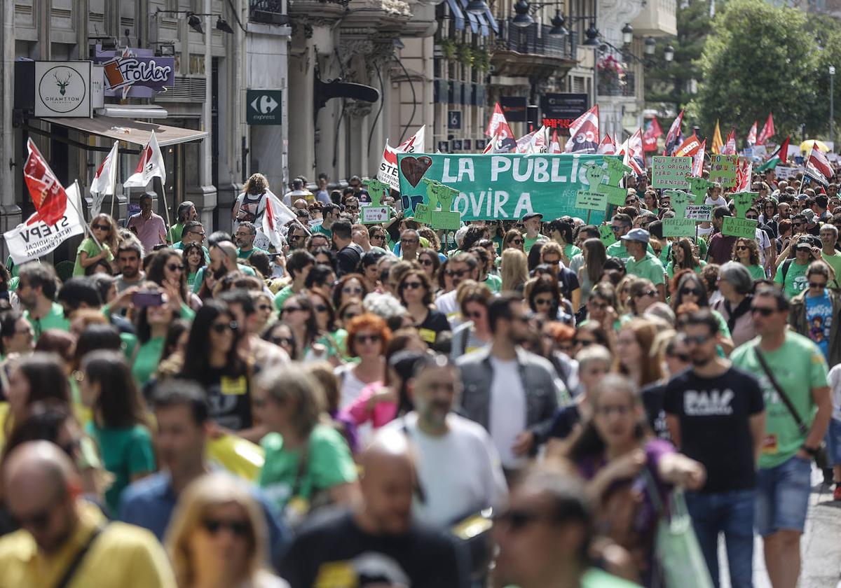 La manifestación educativa en Valencia, en imágenes