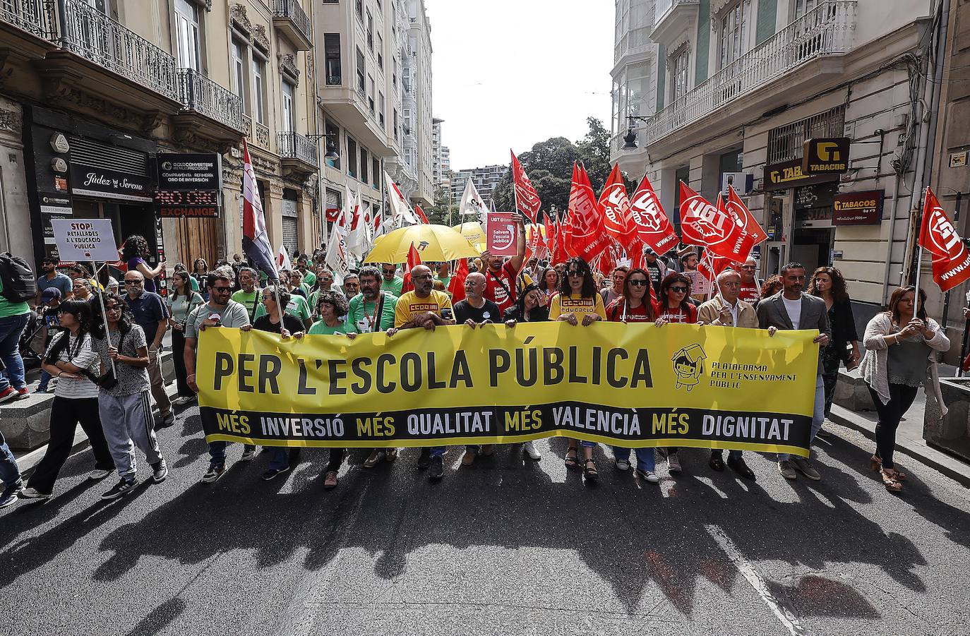 La manifestación educativa en Valencia, en imágenes