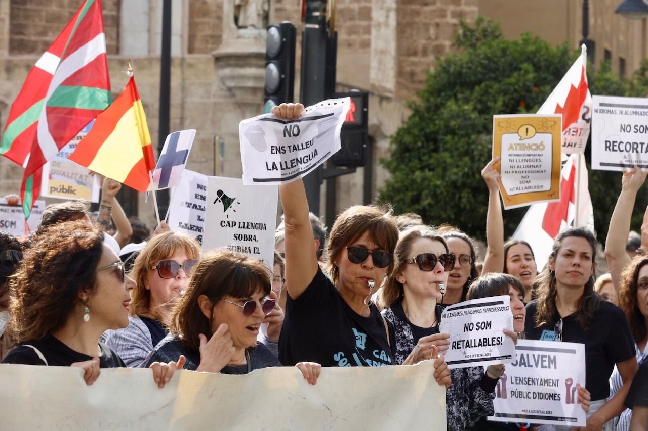 La manifestación educativa en Valencia, en imágenes