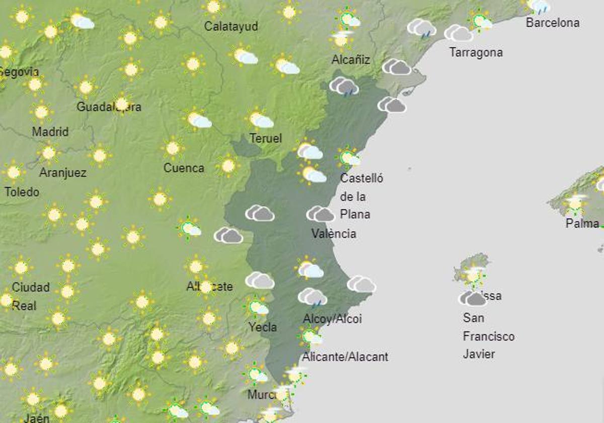 Aemet confirma la llegada de chubascos y tormentas a la Comunitat este viernes