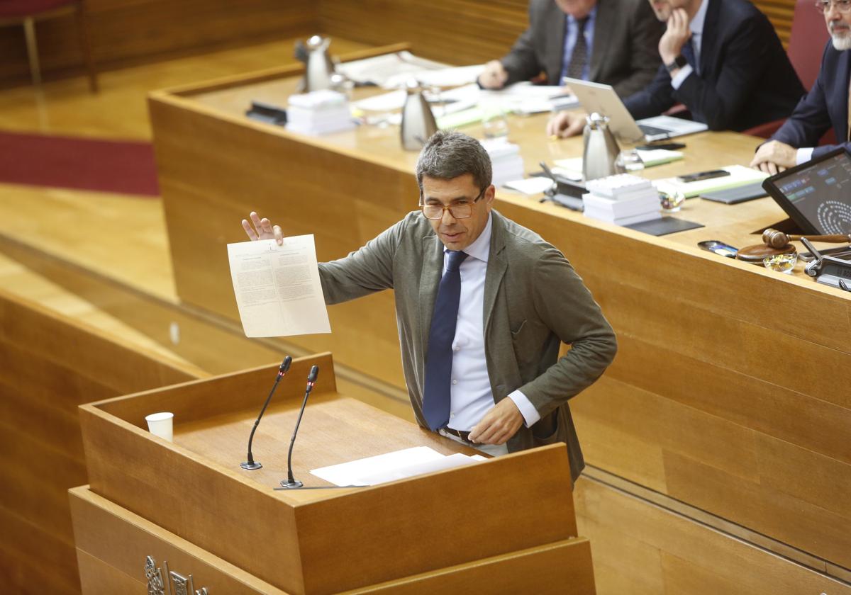 El presidente de la Generalitat, Carlos Mazón, este jueves.