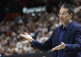 Pedro Martínez, en su última visita a la Fonteta con el BAXI Manresa.