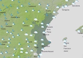 Mapa previsto para el sábado