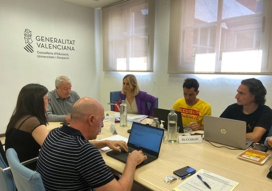 McEvoy y Sancho, en la cabecera de la mesa, durante la reunión de este jueves.