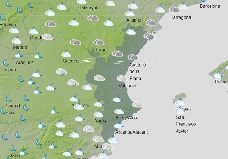 Mapa previsto para el sábado 1 de junio.