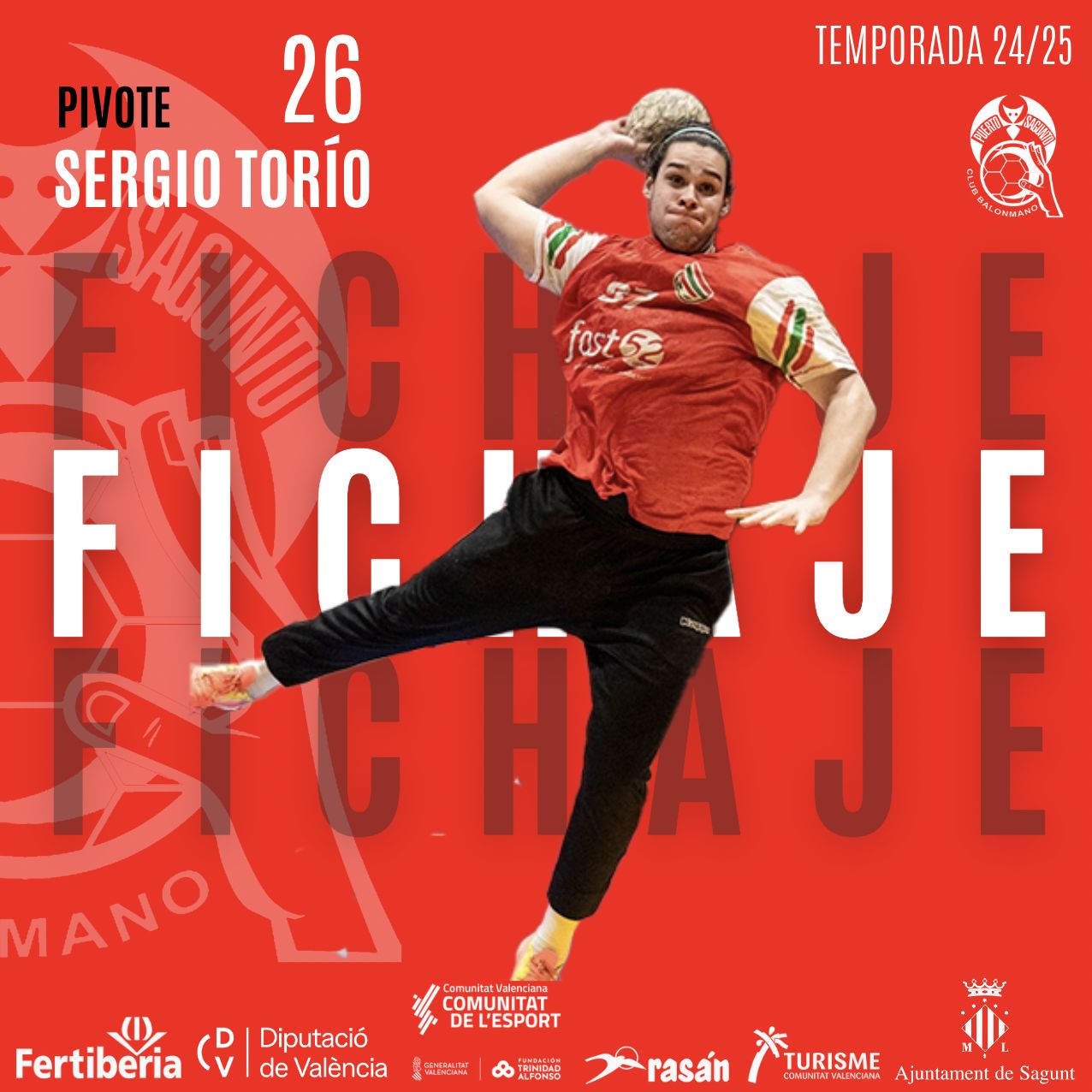 Cartel de presentación del fichaje de Sergio Torío.