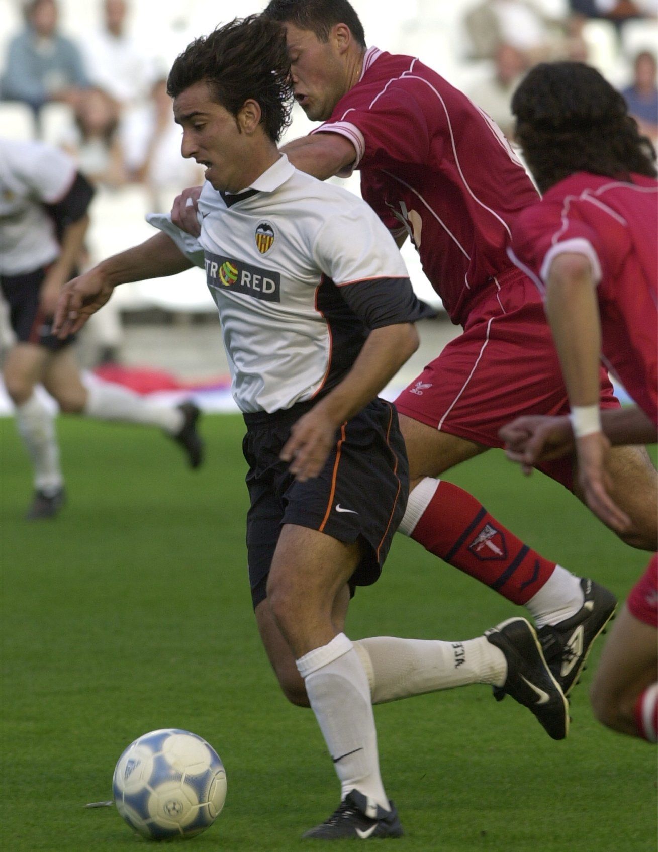 Jandro Castro en un partido del Valencia B frente al Compostela.