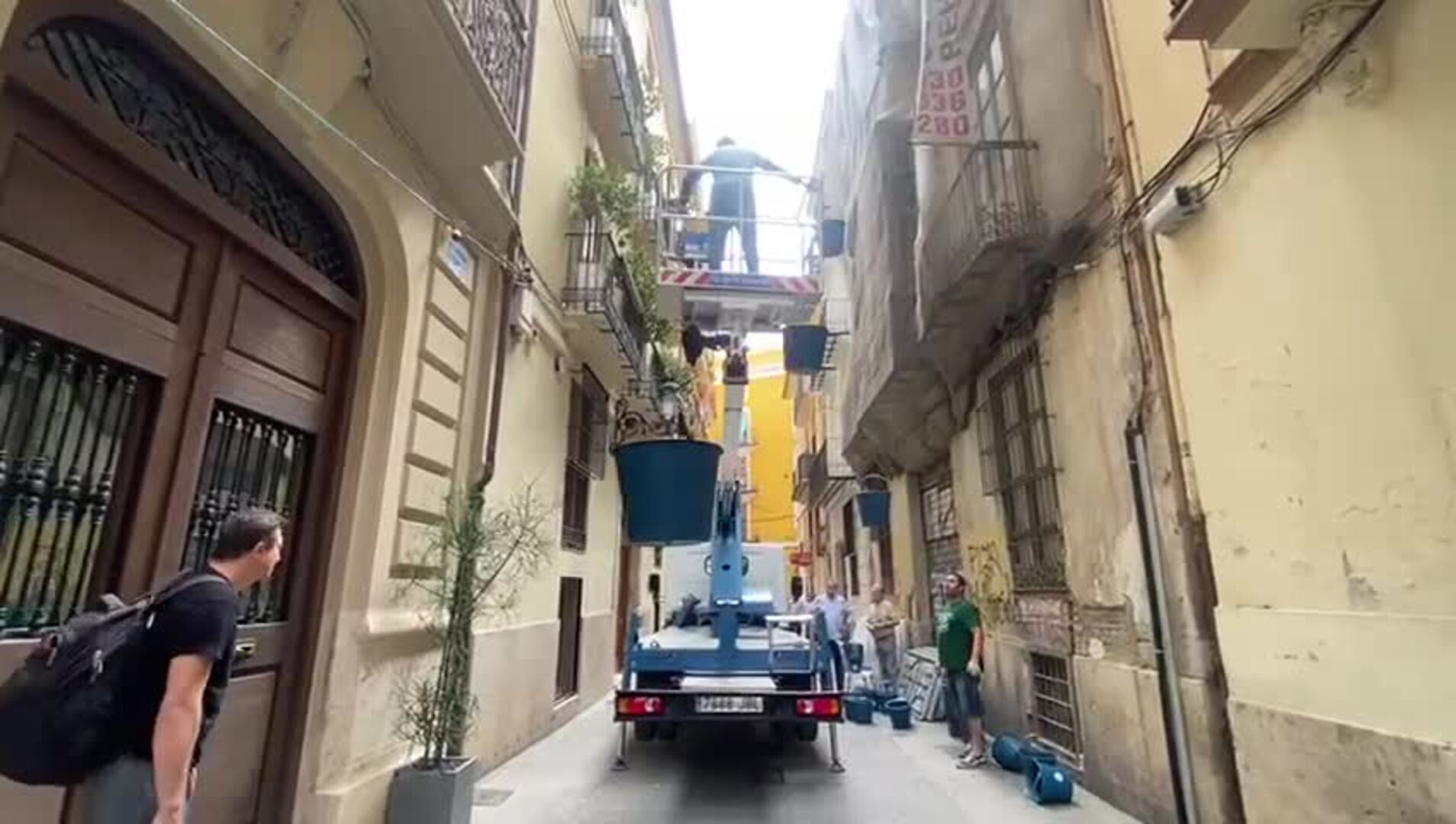 Preparación del poals del Corpus en Valencia