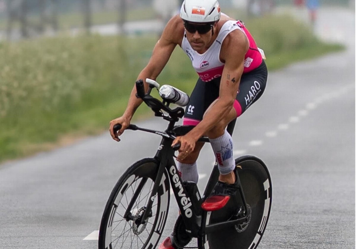 Aguayo, durante el triatlón de Gasteiz.