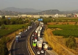 Atascos en la A-7 este miércoles.