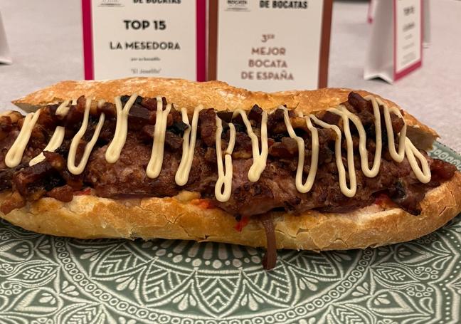 El bocata «El Joselillo» que ha obtenido el tercer puesto como mejor bocata de España