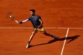 Carlos Alcaraz, durante la final.