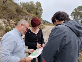 Visita a la zona afectada por el desprendimiento.