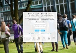 Imagen del portal de acceso a las notas de la selectividad.