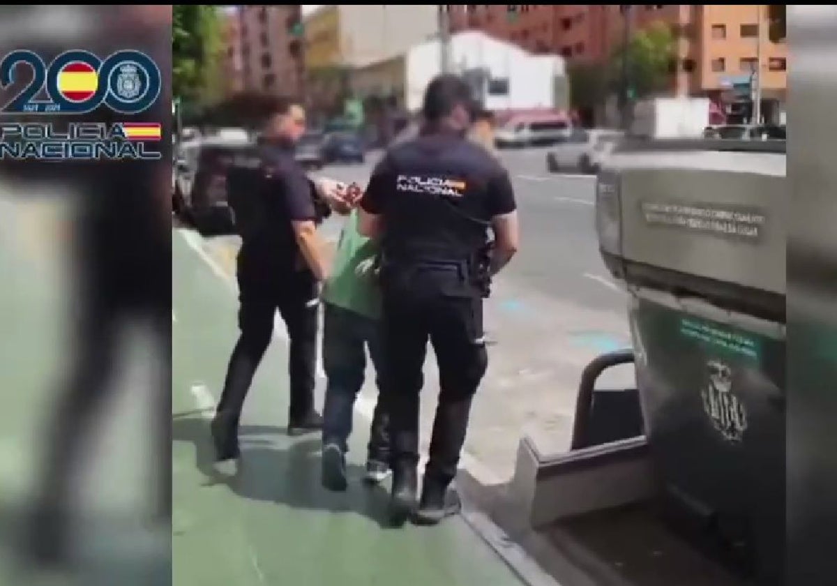 Captura de pantalle del vío del arresto en Valencia.