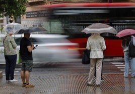 Día de lluvia en la ciudad de Valencia.