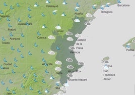 Mapa previsto para el domingo 16 de junio.