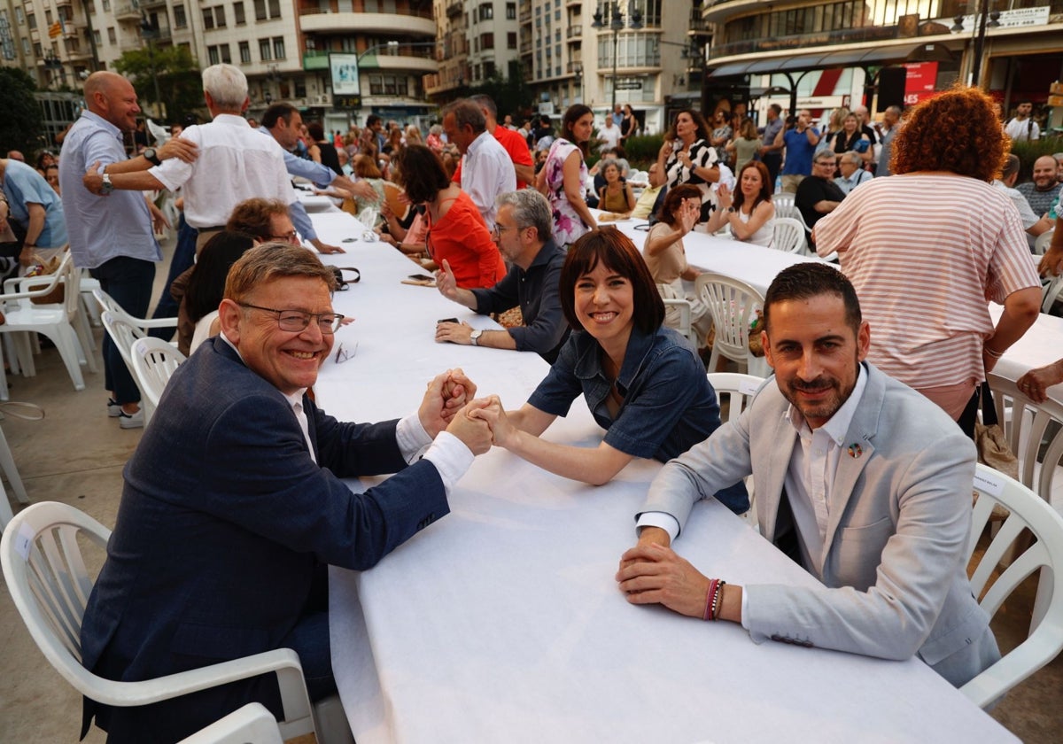 Ximo Puig, Diana Morant y Carlos Fernández Bielsa, en Valencia.