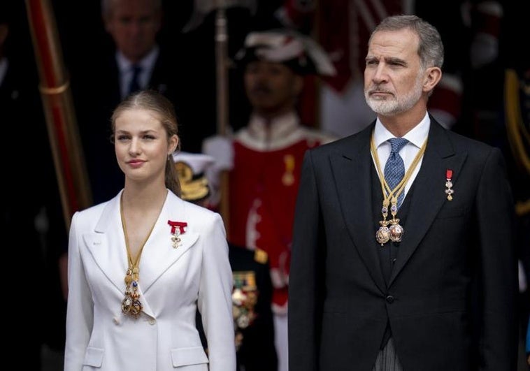 La princesa Leonor, cuando juró la Constitución ante las Cortes Generales.