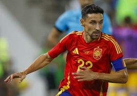 Jesús Navas durante el amistoso contra la selección andorrana.