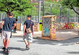 El parque en el que se detuvo a los agresores de la reyerta en Malilla.