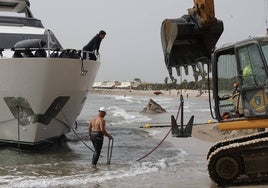 Trabajos de reflote del 'Nordic Lilly'.