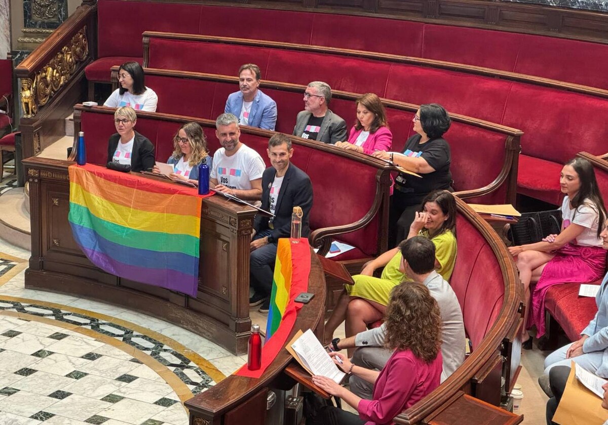 La oposición acude al pleno con banderas y camisetas en apoyo al colectivo LGTBI