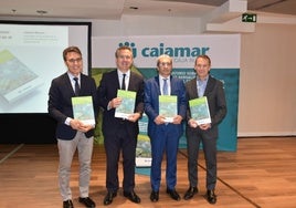 Fernando Miranda, Eduardo Baamonde, Joaquín Maudos e Ignacio Atance, en la presentación.